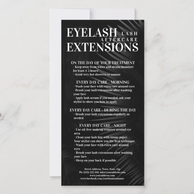 Lash Aftercare Black Eyelash Shadow Gradient Mesh Thank You Card (Front)