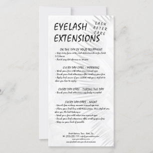 Lash Aftercare Black White Eyelash Shadow Gradient Thank You Card