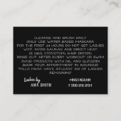 Lash Aftercare Card Black and white (Back)