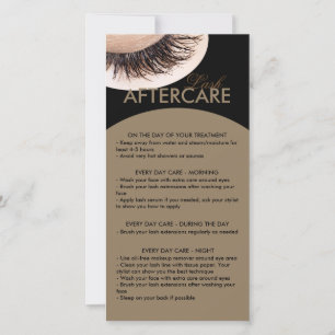 Lash Aftercare Curly Lashes Black & Brown Thank You Card