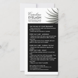 Lash Aftercare Curly Lashes White & Black Thank You Card