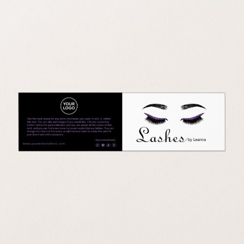 Lash Aftercare Instructions  Appointment Reminder Business Card