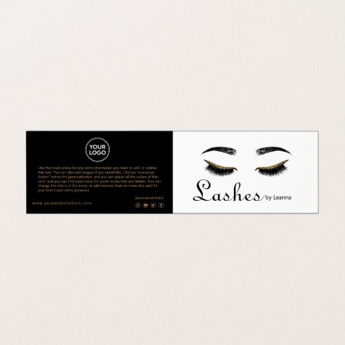 Lash Aftercare Instructions  Appointment Reminder Business Card