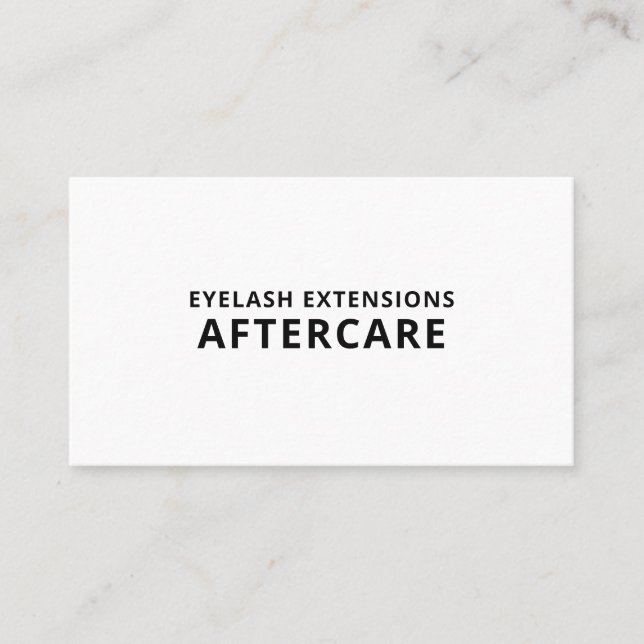 Lash Aftercare Instructions Business Card (Front)