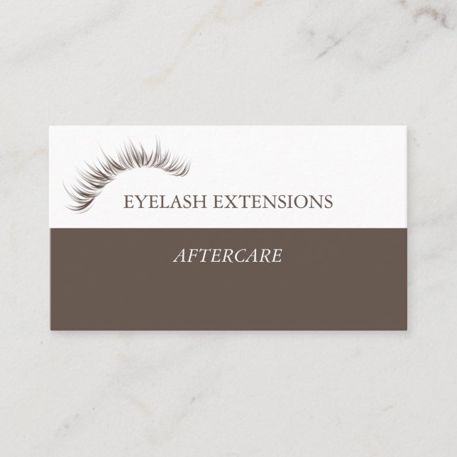 Lash Aftercare Instructions Business Card (Front)