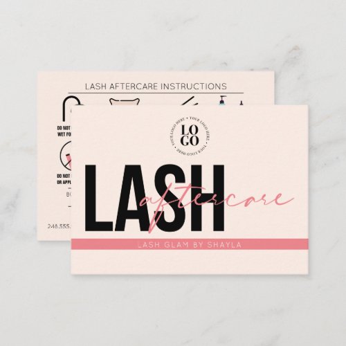 Lash Aftercare Instructions Extensions Care Cards