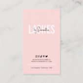 Lash Aftercare Instructions Feminine Pink Modern Business Card (Back)