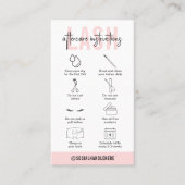 Lash Aftercare Instructions Feminine Pink Modern Business Card (Front)