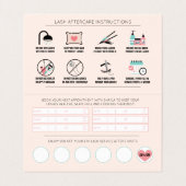 Lash Aftercare Instructions & Loyalty Discount Business Card (Inside Unfolded)