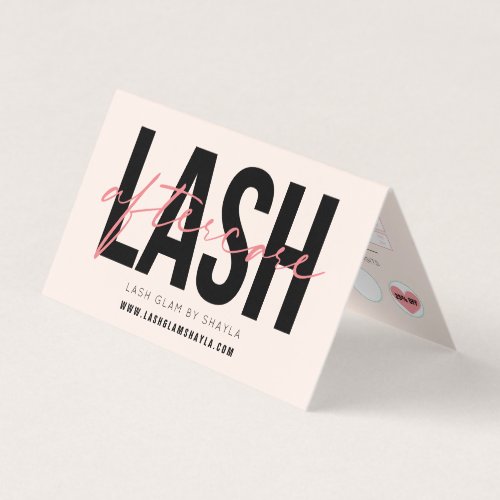 Lash Aftercare Instructions  Loyalty Discount Business Card