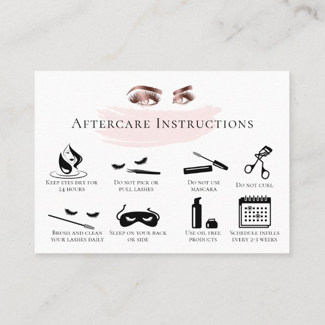Lash Aftercare Lashes Aftercare card Marble (Back)