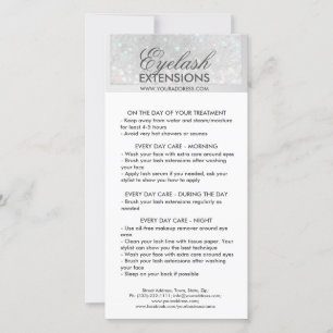 Lash Aftercare White Glitter Snow Star Thank You Card