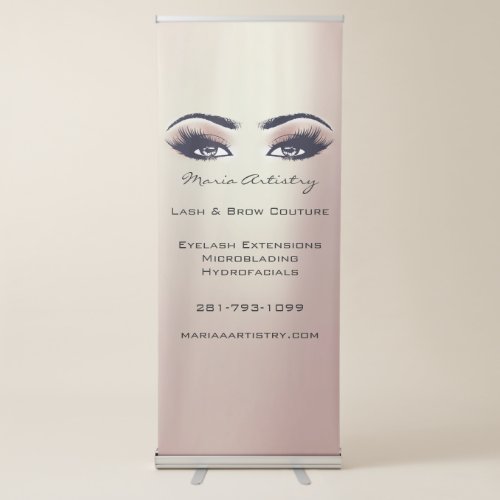 Lash And Brow Culture Rose Gold Eyes Blush1 Retractable Banner