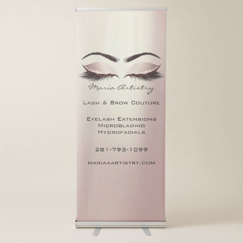 Lash And Brow Culture Rose Gold Eyes Blush Retractable Banner