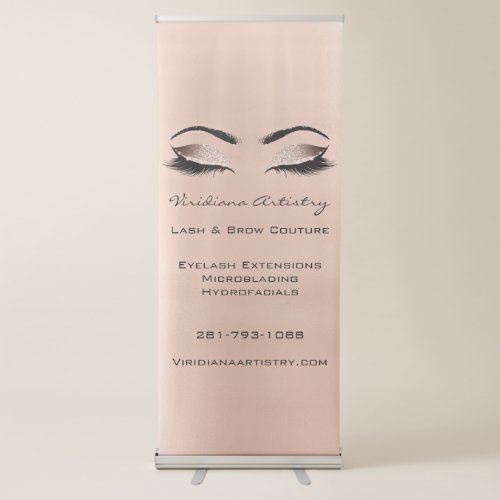 Lash And Brow Culture Rose Gold Eyes Retractable Banner