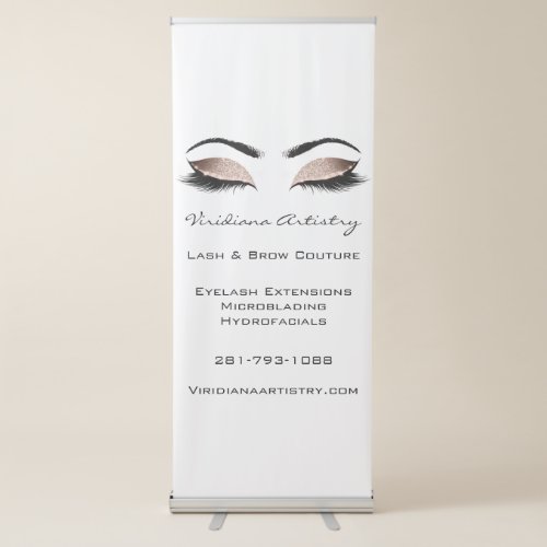 Lash And Brow Culture Rose Gold Eyes White 2 Retractable Banner