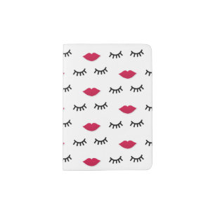 Lash and Red Lip Sweet Girl Portrait Passport Holder