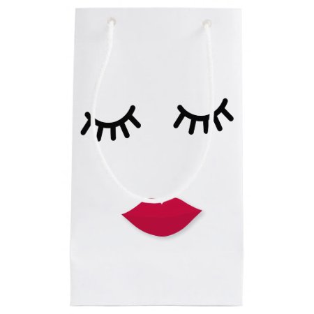 Lash And Red Lip Sweet Girl Portrait Small Gift Bag