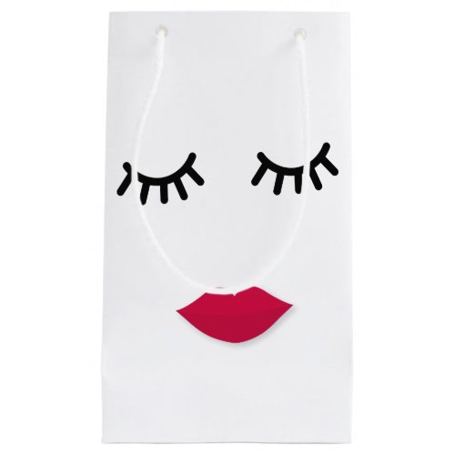 Lash and Red Lip Sweet Girl Portrait Small Gift Bag