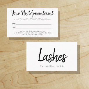 Lash Appointment Card Modern Minimalist Aftercare