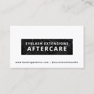 Lash Artist Aftercare Instructions Card
