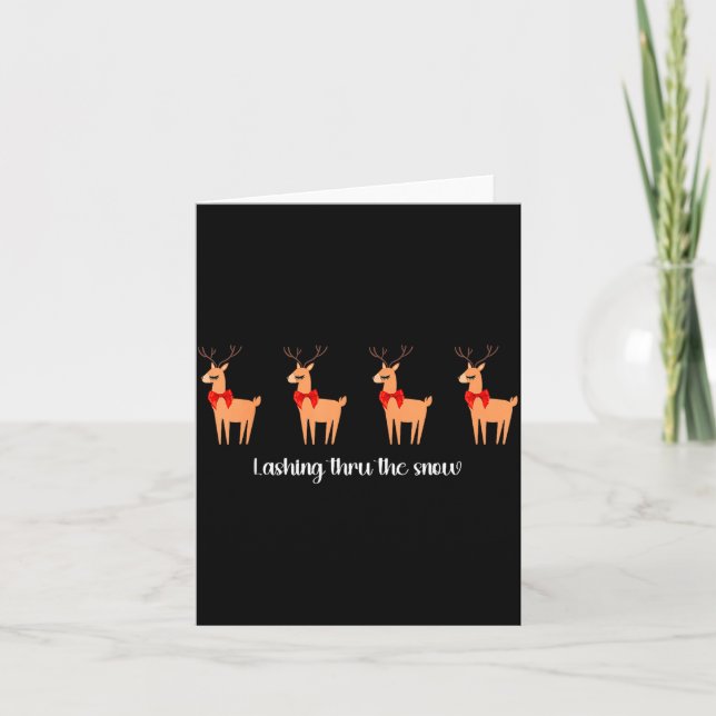 Lash Artist Christmas Reindeer Esthetician Eyelash Card (Front)