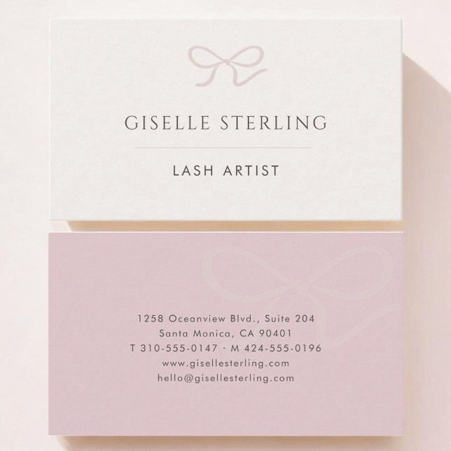 Lash Artist Pink Bow Business Card (Creator Uploaded)