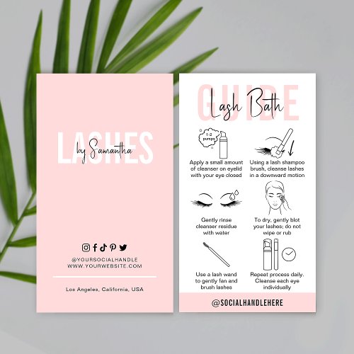 Lash Bath Care Guide Eyelashes Cleanser Feminine Business Card