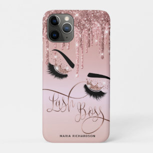 Lash Boss Makeup Eyebrow Eyes Lashes Dripping Gold iPhone 11 Pro Case