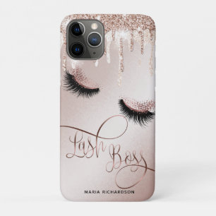 Lash Boss Makeup Eyebrow Eyes Lashes Dripping Gold iPhone 11 Pro Case