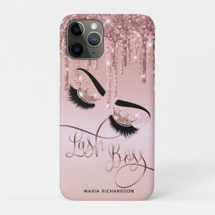 Lash Boss Makeup Eyebrow Eyes Lashes Dripping Gold iPhone 11 Pro Case