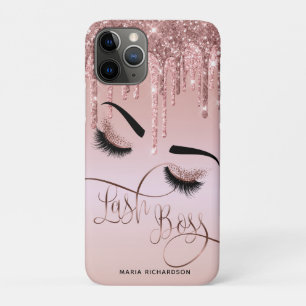 Lash Boss Makeup Eyebrow Eyes Lashes Dripping Gold iPhone 11 Pro Case
