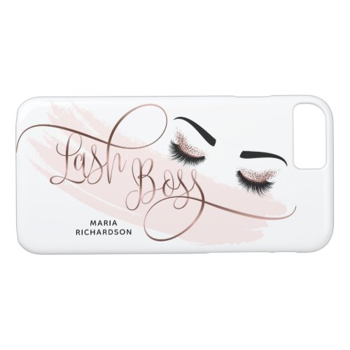 Lash Boss Makeup Eyebrow Eyes Lashes Rose Gold iPhone 87 Case