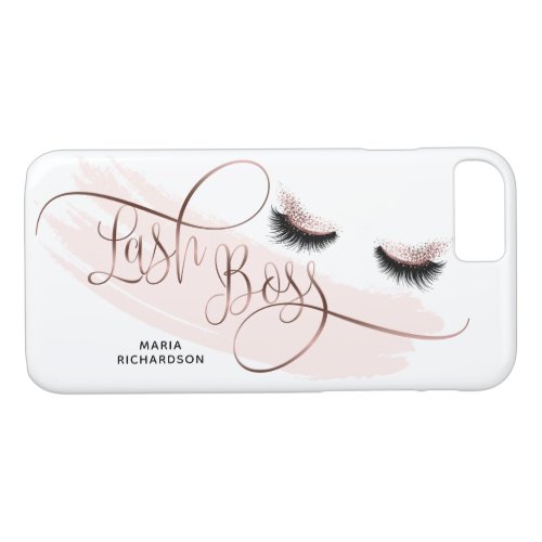 Lash Boss Makeup Eyebrow Eyes Lashes Rose Gold iPhone 87 Case