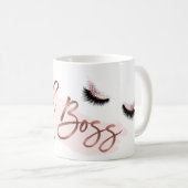 Lash Boss Makeup Eyebrow Eyes Lashes Rose Gold Coffee Mug (Front Right)