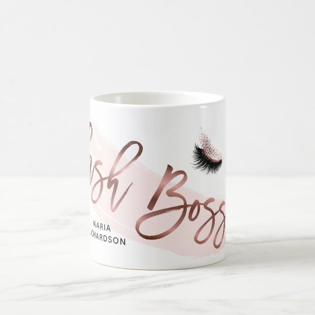 Lash Boss Makeup Eyebrow Eyes Lashes Rose Gold Coffee Mug (Center)