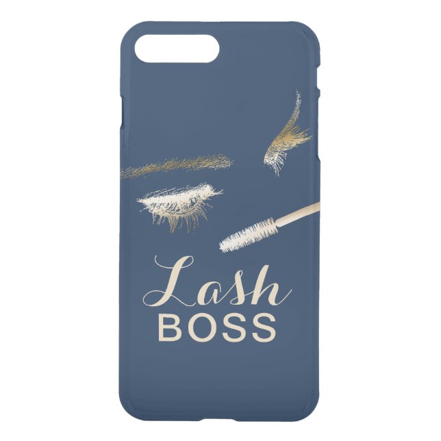 Lash Boss Modern Gold Eyelash Extensions Navy Uncommon iPhone Case (Back)