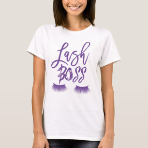 Lash Boss Purple Eyelash Extensions Eyes Salon T-Shirt