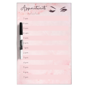 Lash Brow Artist Tech Appointment Dry Erase Board