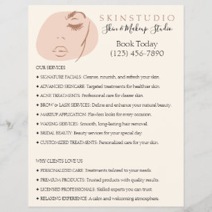 Lash Brow Beauty Cosmetic Facial Aesthetic Flyer
