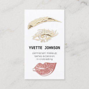 Lash Brow Permanent Makeup Logo QRCode GlitterRose Business Card