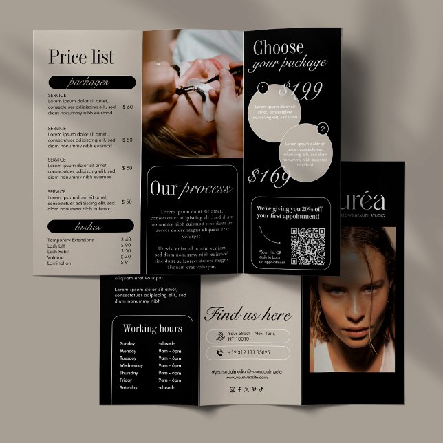 Lash, Brow & PMU Modern Beauty Trifold Brochure (Creator Uploaded)