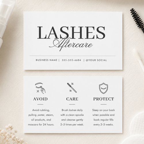 Lash Care Black Minimalist Aftercare Insert