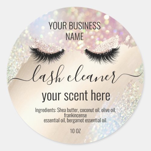 lash cleaner gold blush pink classic  square  squa classic round sticker