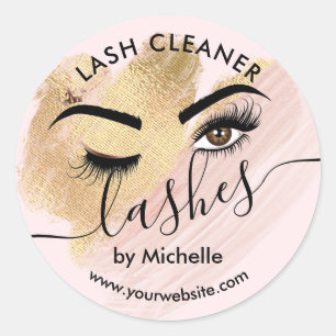 Lash Cleaner Makeup Eyes Beauty salon Classic Roun Round Sticker