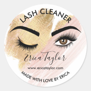 Lash Cleaner Makeup Eyes Beauty salon Classic Roun Round Sticker