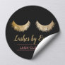 Lash Cleaner Modern Faux Gold Eyelash Extensions Classic Round Sticker