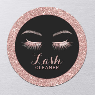 Lash Cleaner Modern Rose Gold Glitter Classic Round Sticker