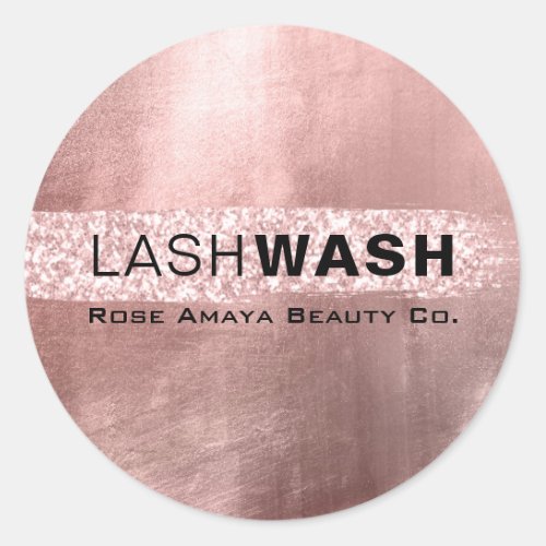 Lash Cleaner Pink Glitter Abstract Custom Label
