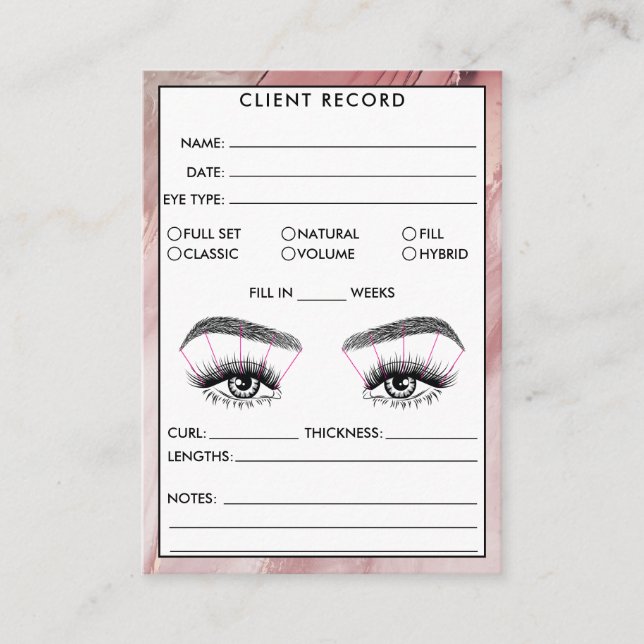 Lash Client Record Add Logo  Business Card (Front)